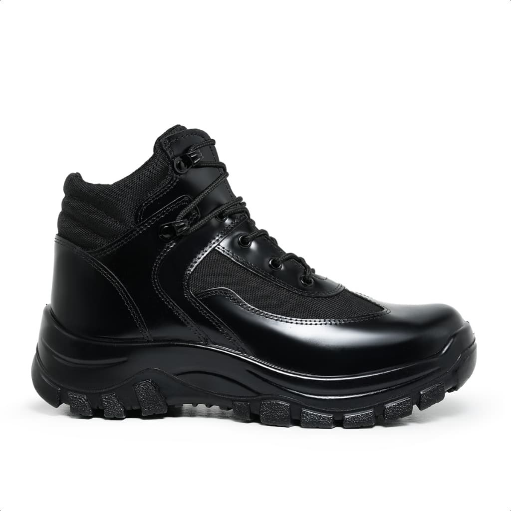 Coturno Masculino Resistente Verniz Macio PM Militar