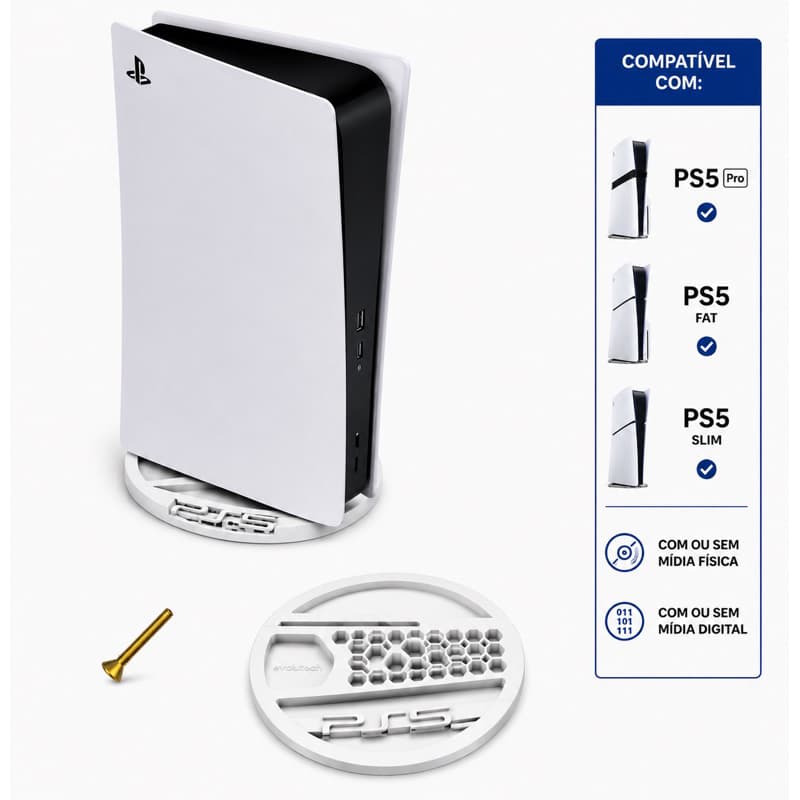 Suporte para Ps5 Playstation 5 Base Vertical Slim Fat Pro SpiderMan Ghost Vertical Reforçado Premium
