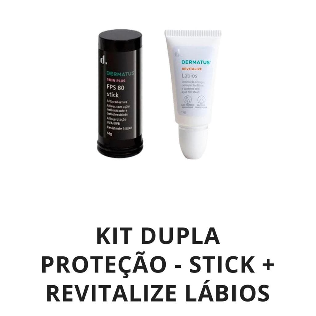 Kit Dupla Proteção - 01-Stick Plus + 01-Revitalize Lábios base corretiva maquiagem tratamento