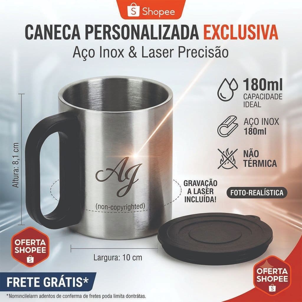 Caneca De Inox 180ml Personalizada A Laser Com Tampa E Cabo Caneca Para Café Chá Escritório Lembrança Não Térmica