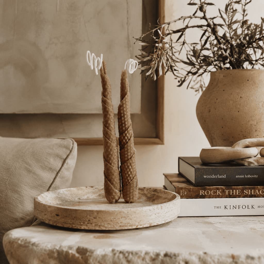Kit Vela Artesanal Cera de Abelha Natural com 2 Unidades Decorativa e Aromática