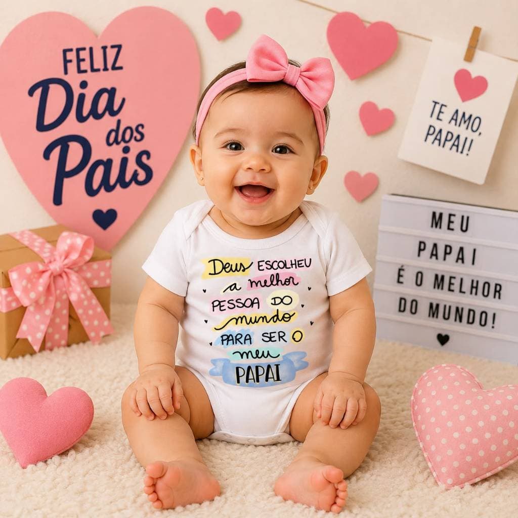 Body Dia dos Pais Body bebê Frases Body Unissex Body temático bebê Body Presente dia dos pais Body Papai Babão Body bebê