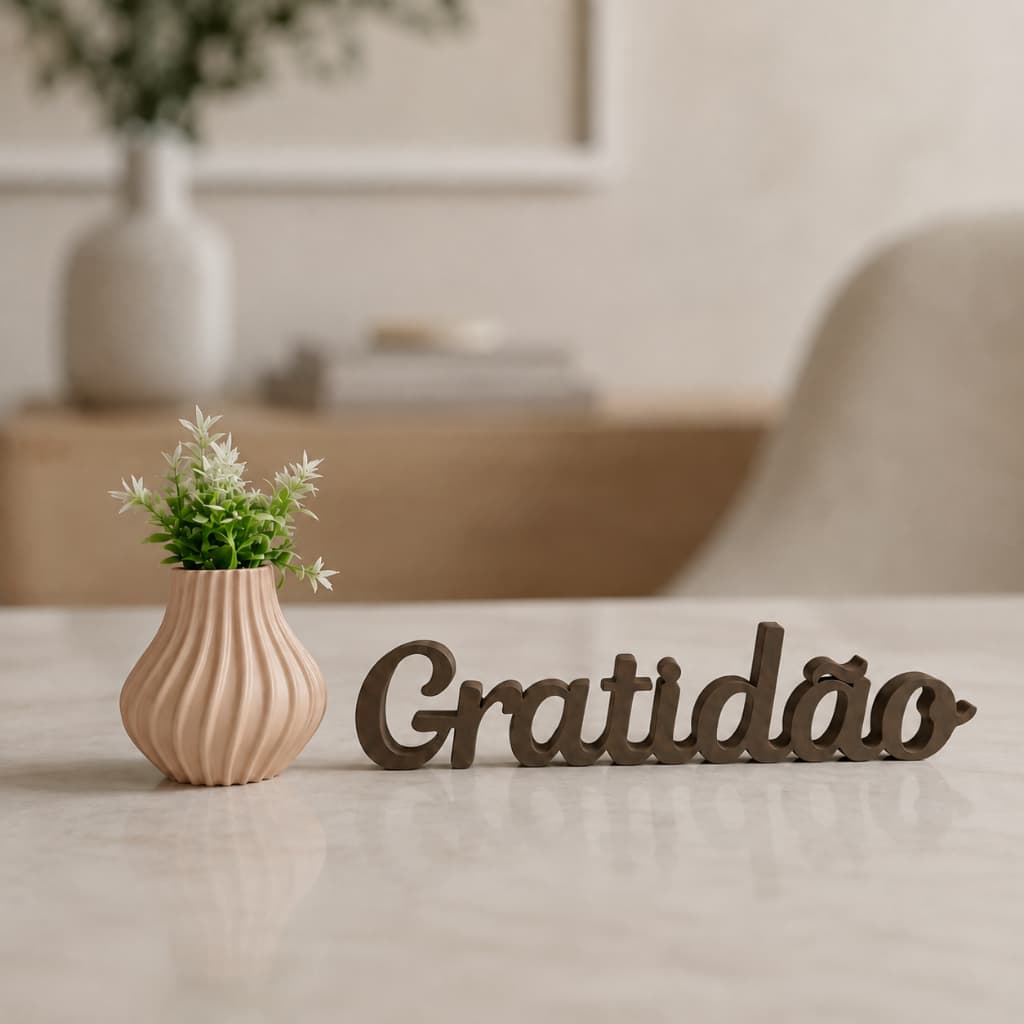 Enfeite Decoração Mini Vaso 5cm Minimalista Letreiro Moderna Elegante Casa Escritório Sala Painel Nicho Banheiro
