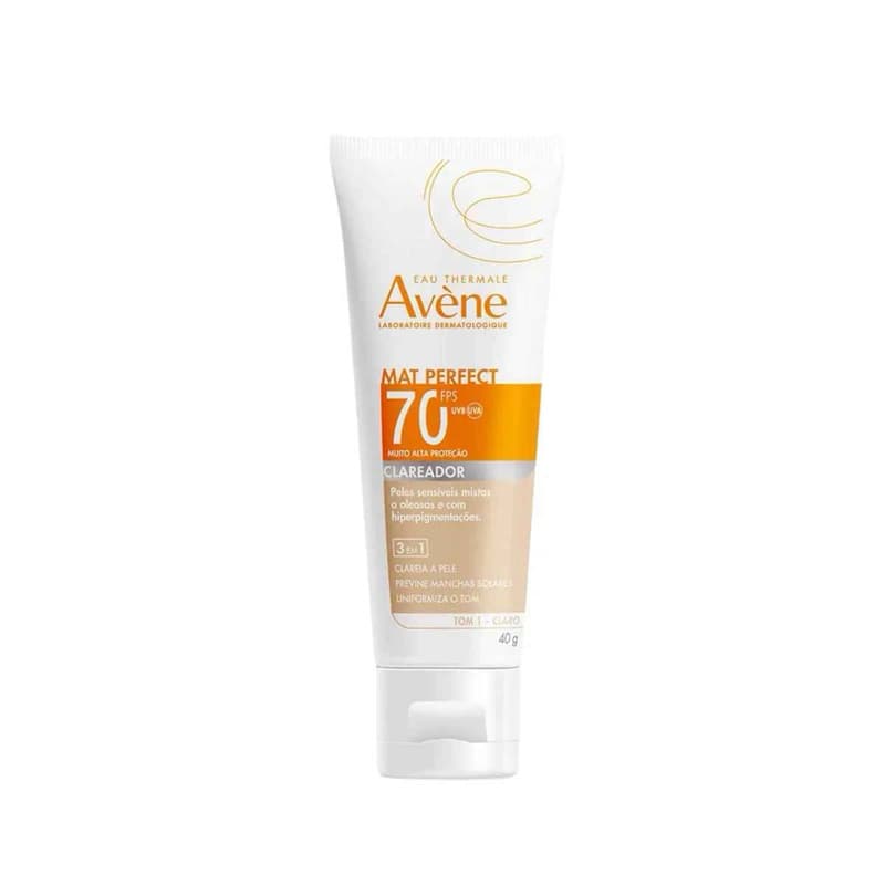 Avène Mat Perfect Fluido Clareador FPS 70 Clara - Protetor Solar com Cor 40g