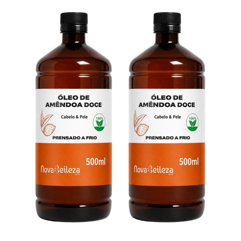 Óleo Vegetal de Amêndoas Doce 100% Puro 1 Litro para Umectação Capilar Cabelos e pele