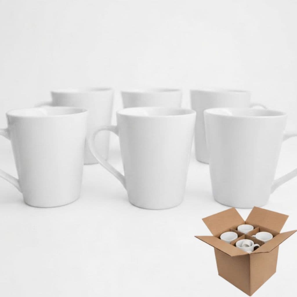 Kit 6 Xicaras Caneca de Porcelana 300 ML de Porcelana