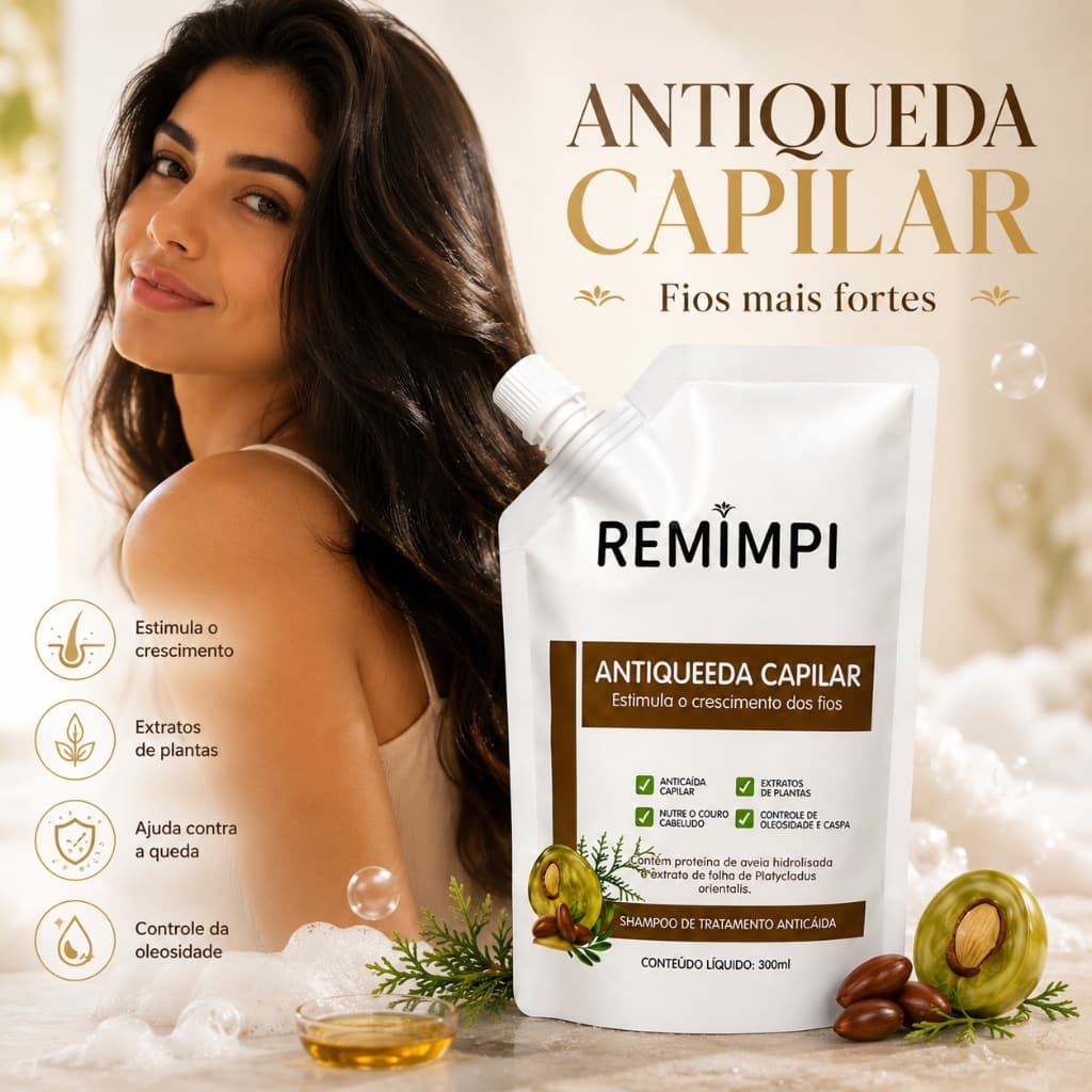 kit2 REMIMPI Anti-Hair Loss Shampoo, Oil Control, Anti-Dandruff, Hair Care, Ginseng