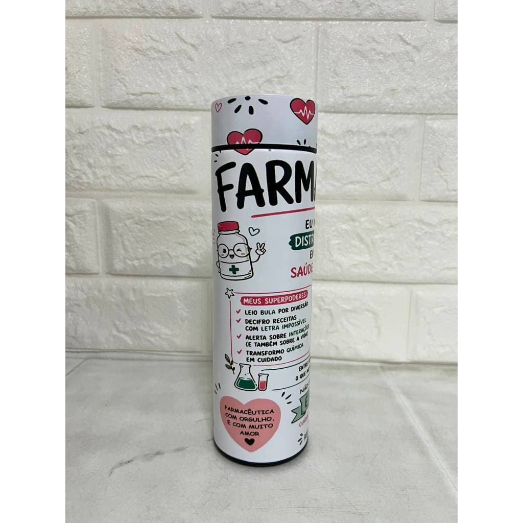 Garrafa Térmica Farmacêutica 450ml Profissão Farmacia Presente Brinde Lembrança