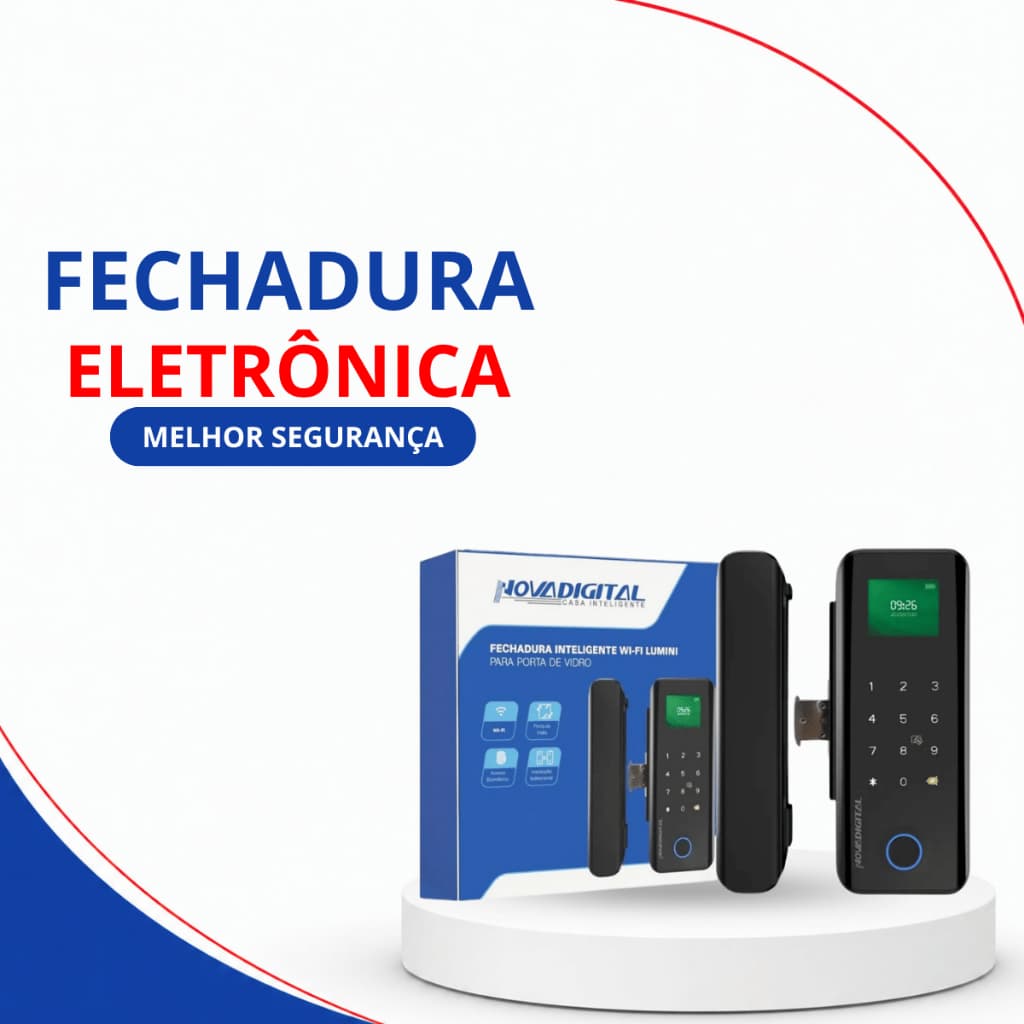 Fechadura Digital Lumini Com Biometria Senha E TAG Nova Digital Moderna Kits Variados