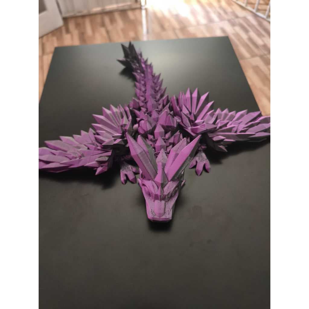 Dragão Articulado 3D Cristal Asas Flexível Colecionável Decoração Brinquedo Anti Stress Sensorial