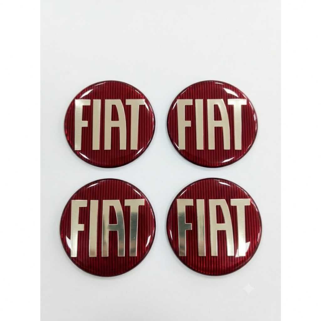 Jogo  4 Emblemas Botons Adesivos Resinados Carro Calotas Rodas Vários Modelos 48 mm