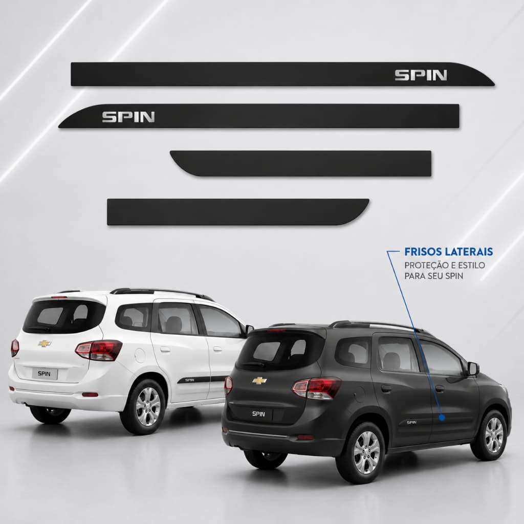 Jogo Friso Lateral Chevrolet Spin 2013 a 2025 Protetor Porta 4 Portas Premium ABS