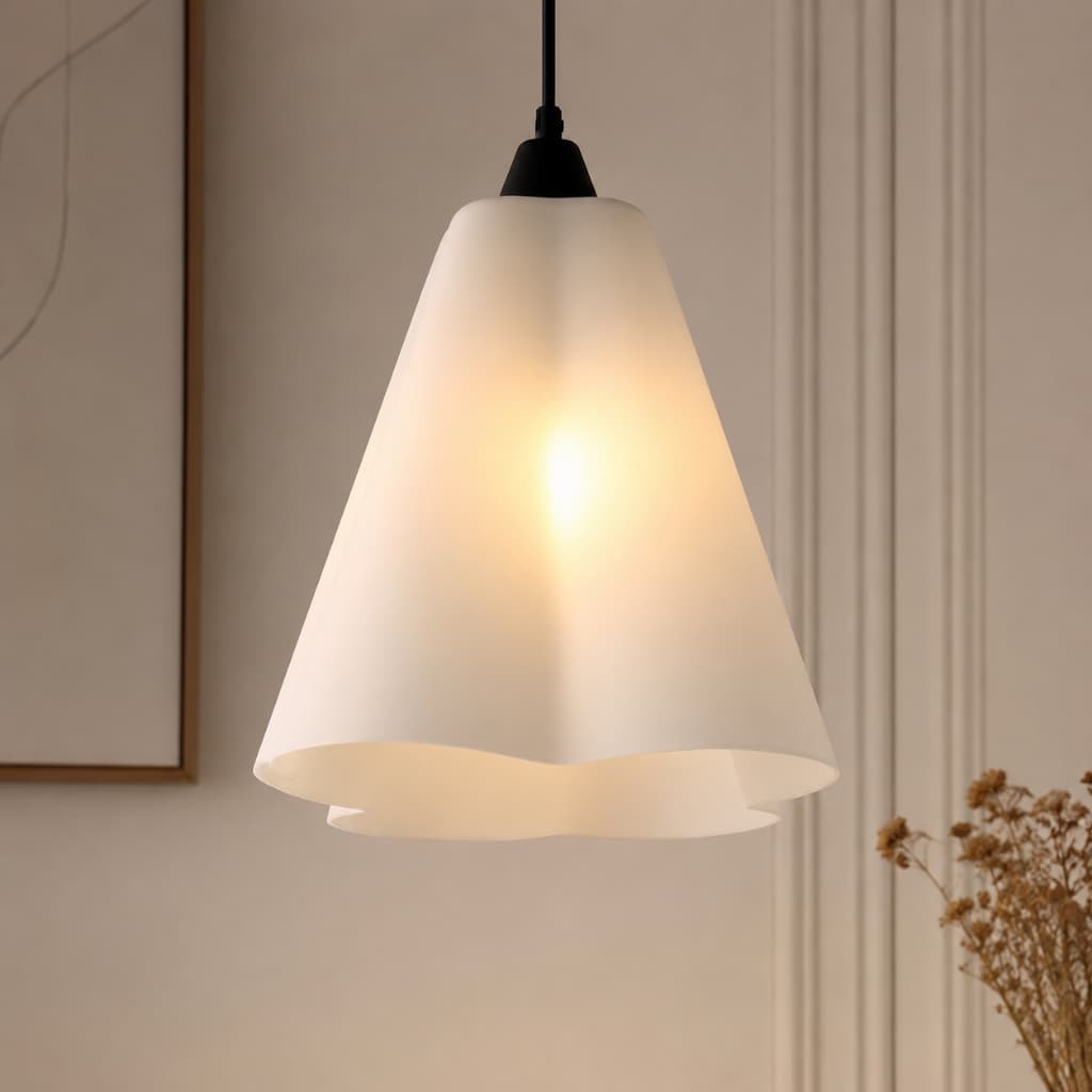 Luminária Pendente Trevo Vidro Opalino