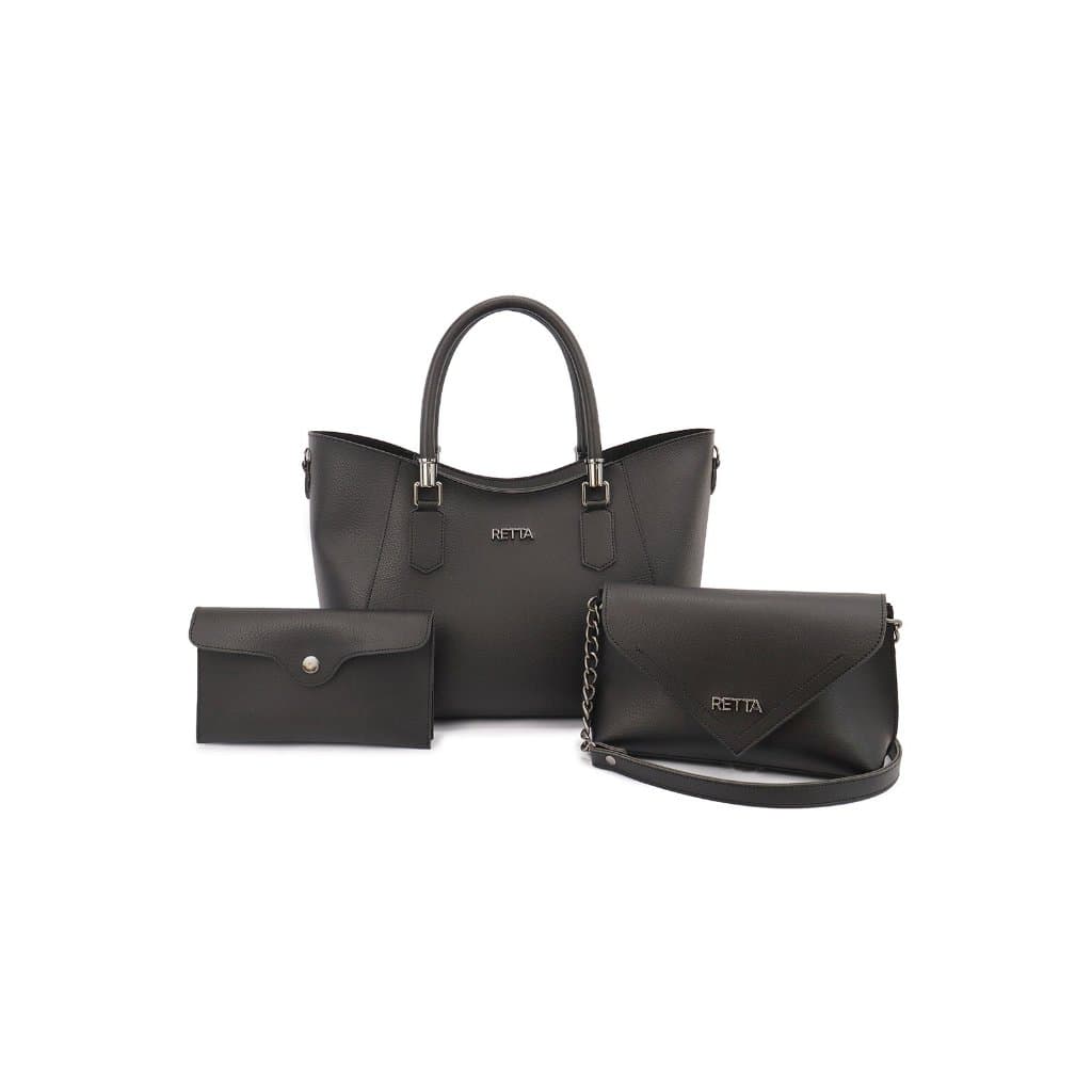Kit 3 Peças Bolsa Feminina Média com Transversal e Carteira