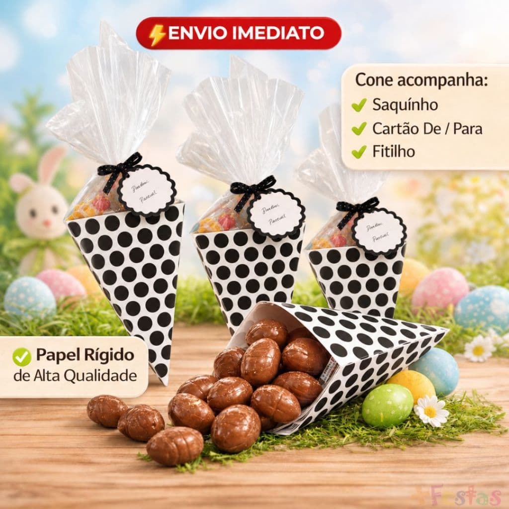 Kit 10/20/30/40/50 Caixa Cone para Rechear Lembrancinha Festa Infantil