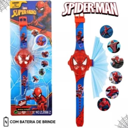Relogio Projetor Infantil Herois Hulk Homem Aranha Filme Desenho Marvel Diversao Crianca Brinquedo