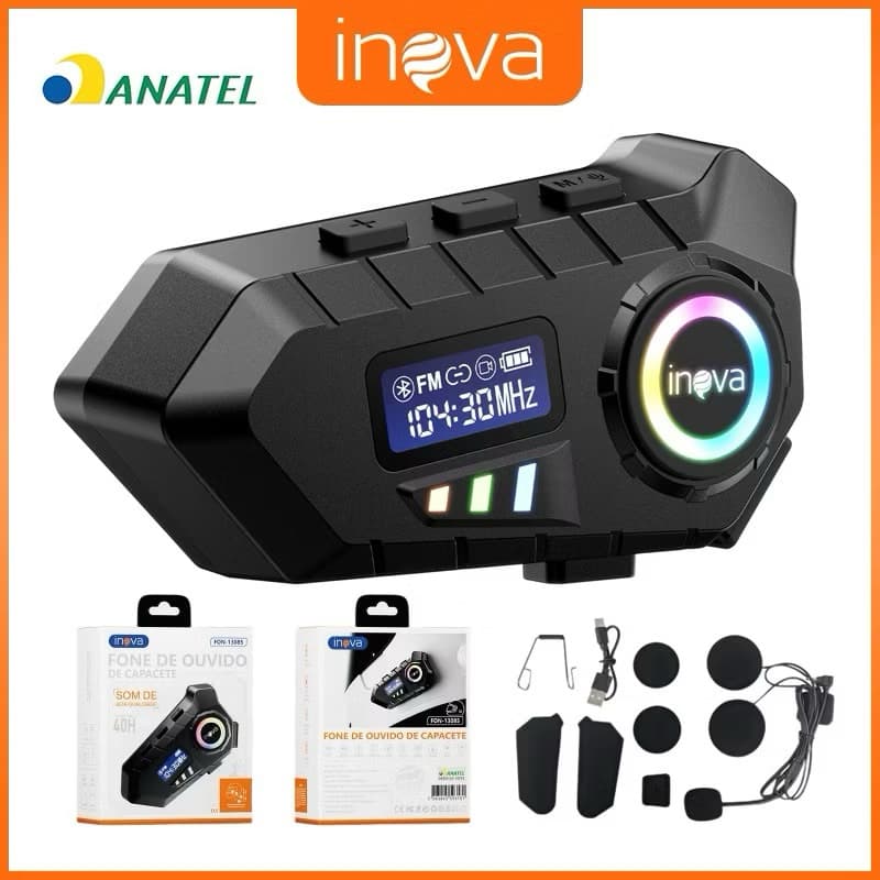 IPX6, Bluetooth 5.3, Conexão Inteligente Fone De Ouvido Para Capacete Microfone Para Motocicletas