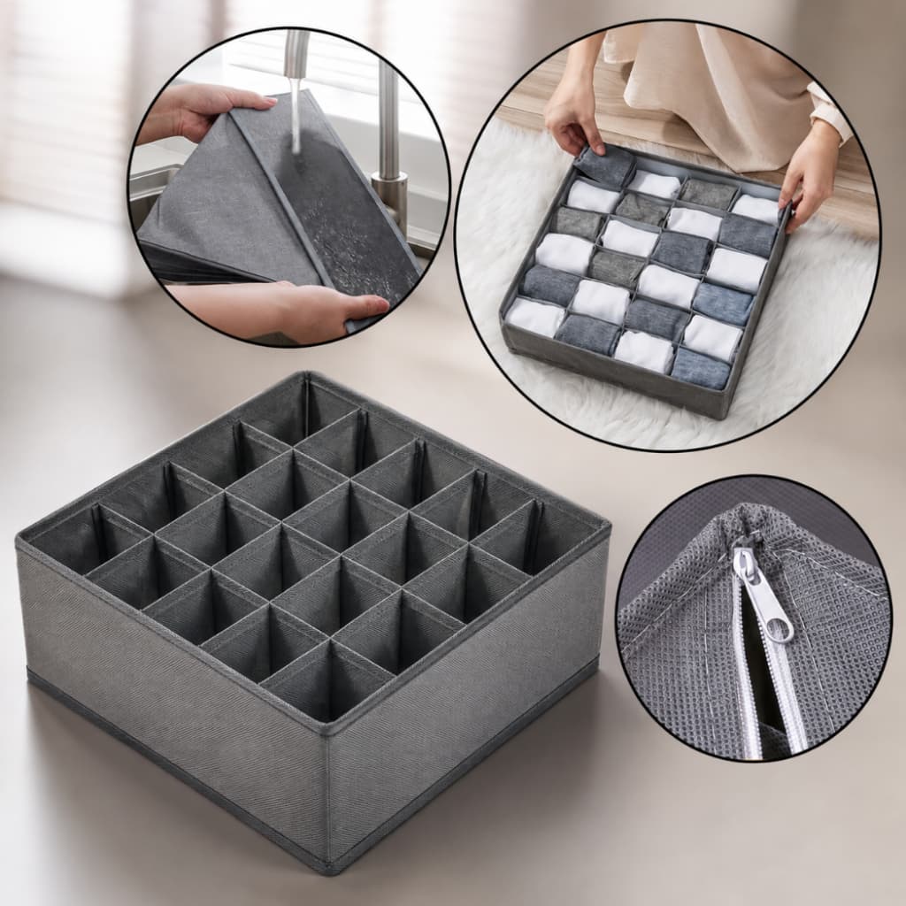 Organizador de Gaveta p/ Roupas Íntimas e Meias 24 Divisórias Super Resistente