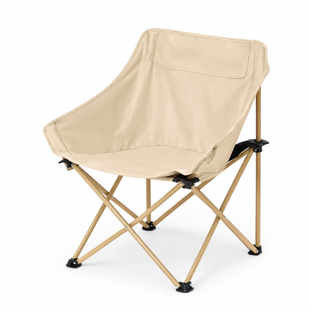Cadeira Dobrável Camping Praia Pesca Piquenique Portátil Reforçada com Bolso e Bolsa de Transporte Suporta até 150kg