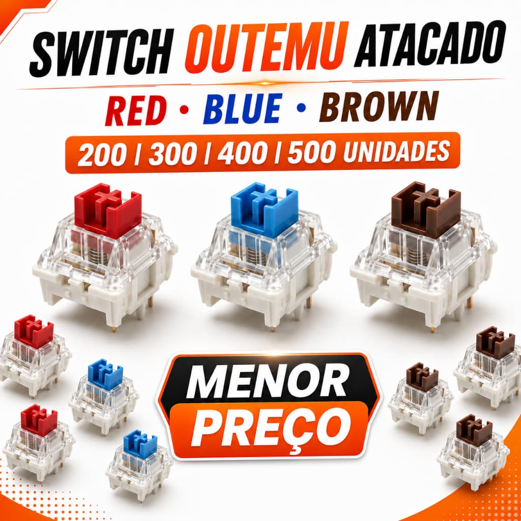 Kit Switch Outemu Atacado 200 300 400 ou 500 Unidades Red Blue Brown Teclado Mecânico