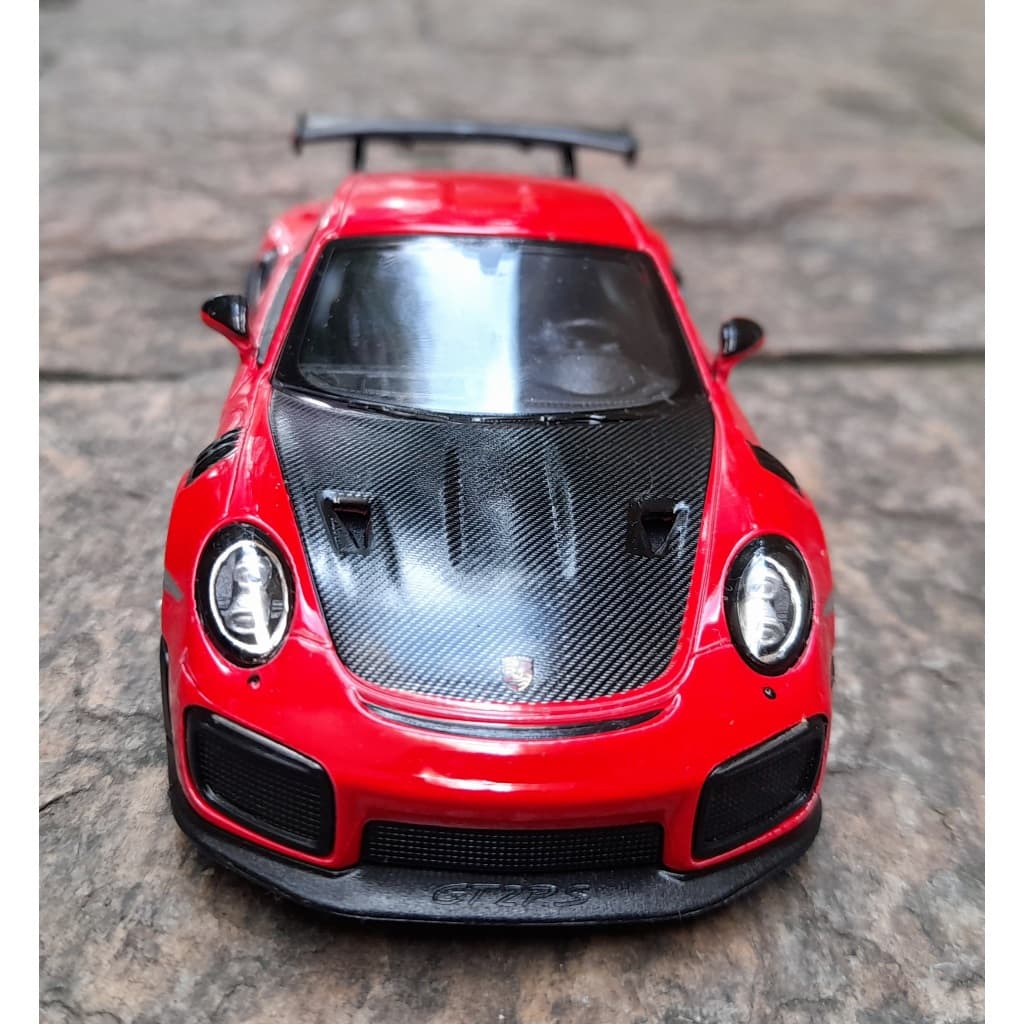 Miniatura Porsche 911 gt2 RS Vermelho Kinsmart 1:36 Metal e Fricção