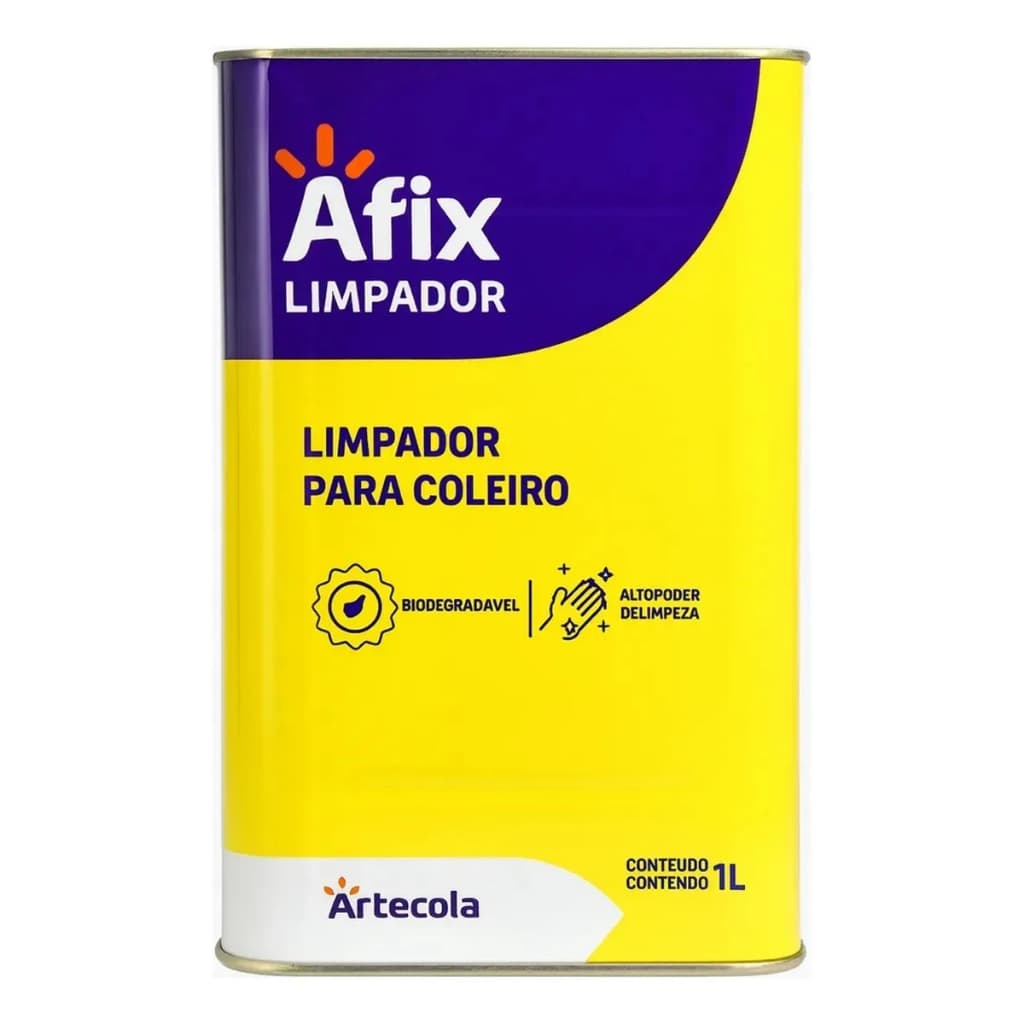 Limpador Para Coleiro 140 Lata Afix Removedor Cola Hot Melt 1 Litro Biodegradável