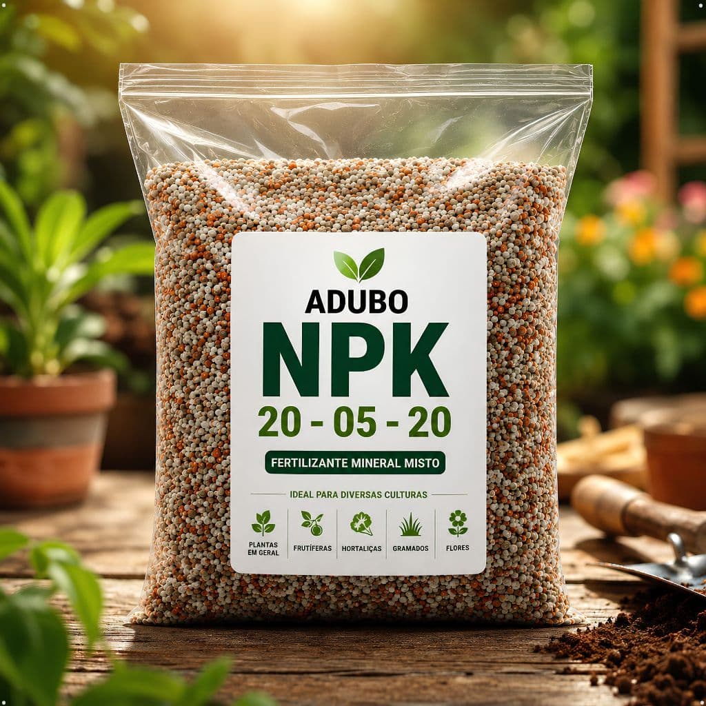 Adubo Fertilizante NPK 20-05-20 Alta Nutrição para Jardins I Hortas I Samambaias I Frutíferas