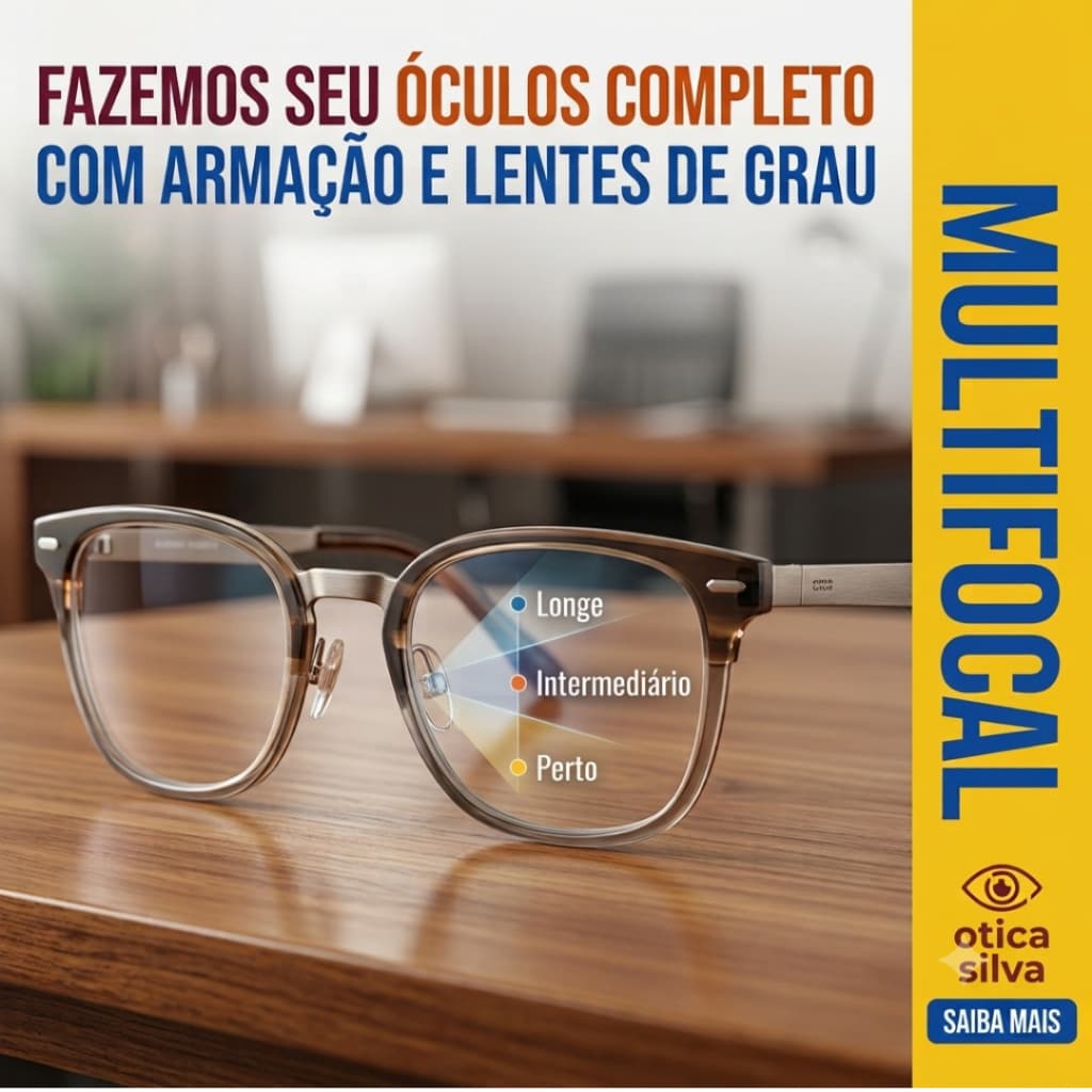 Par Lentes Multifocais Óculos Completo Par Lente Multifocal Progressivas miopia Hipermetropia