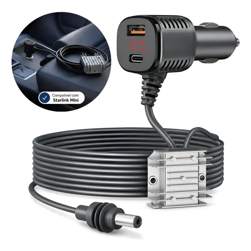 Estabilizador Para Starlink Mini - Veicular 12v/24v Para 30v Cinza