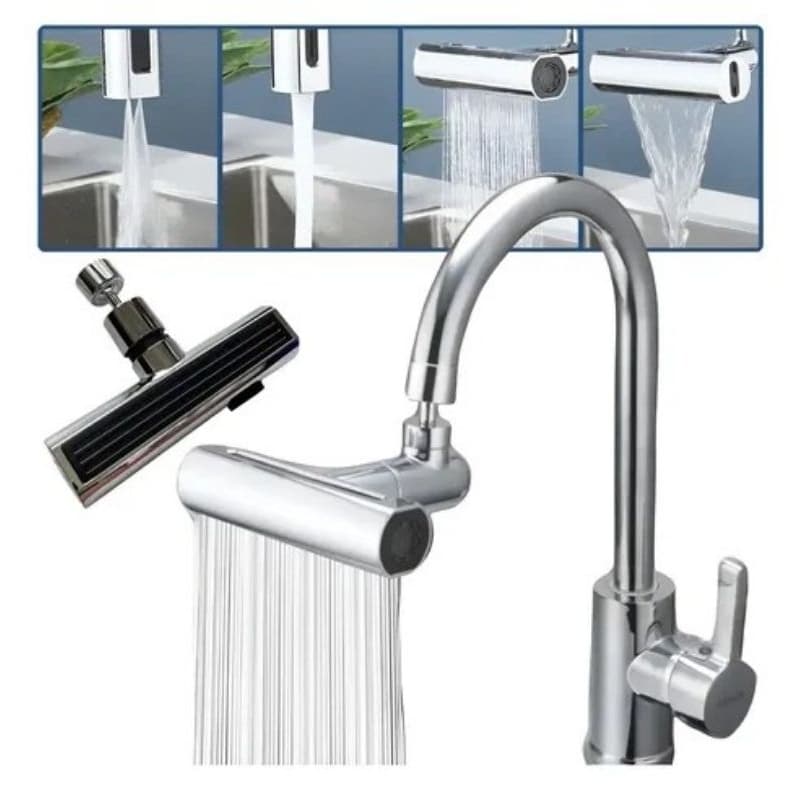 Arejador Extensor Giratório para Torneira 360° - 4 Jatos | Adaptador Economizador de Água Universal