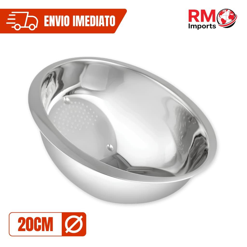 Escorredor de Arroz Inox 20cm para Macarrão, Legumes, Frutas e Alimentos Multiuso