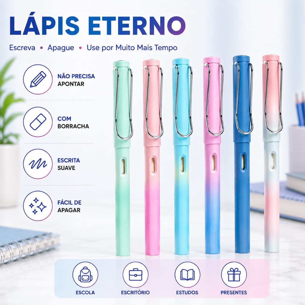 Lápis Infinito Nova tecnologia ilimitada escrita lápis sem tinta novidade Lápis Apagável Material Escolar Criativo