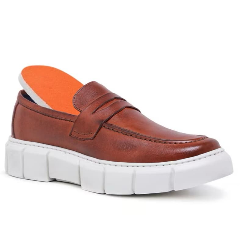 Sapato Social Splip On Masculino Sola Alta Plataforma Sport Fino Clássico Preto N41