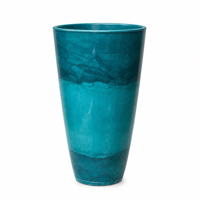 Vaso Decorativo Grande 68cm Polietileno Premium Para Plantas Jardim Sala Área Externa Vaso Coluna Liso com Prato Coletor