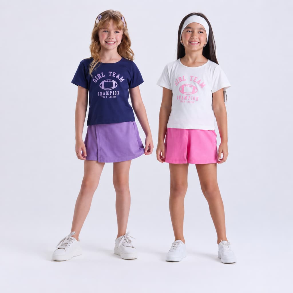 Conjunto Infantil de Verão Menina Girl Team