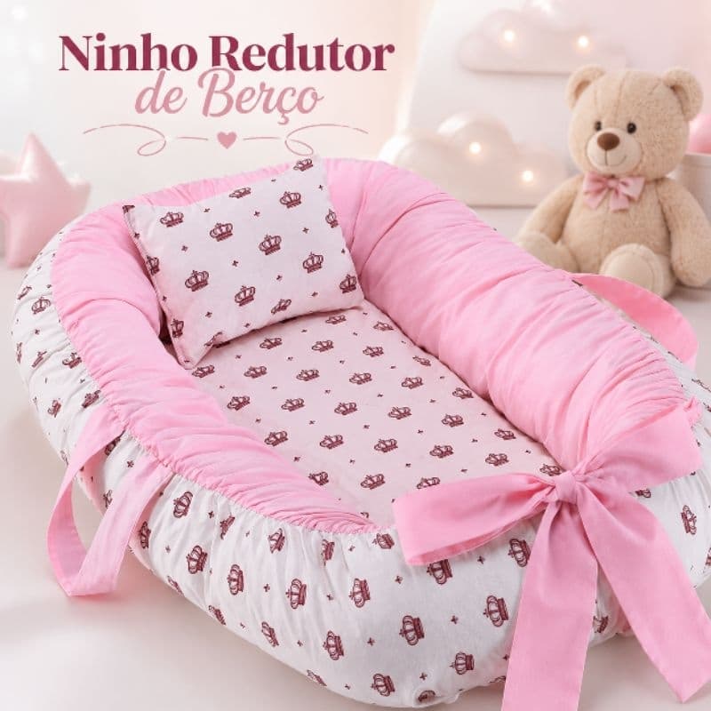 Ninho redutor de berço para bebê, macio respirável portátil