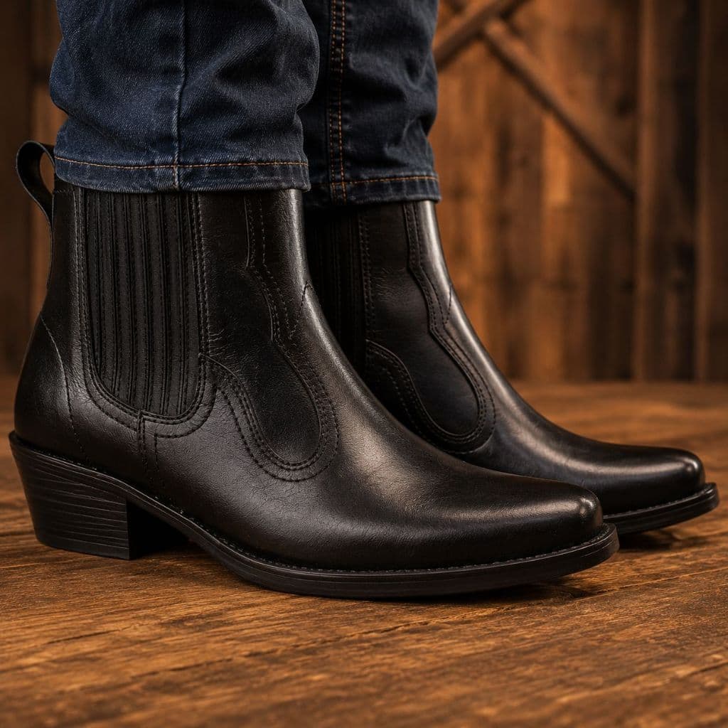 Bota Botina Texana Masculina Couro Legitimo Premium Confortável Resistente Antiderrapante