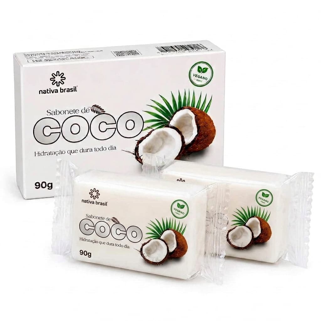 Kit 2 Sabonetes de Coco Nativa Brasil 90g – Hidratação Intensa e Cuidado Natural