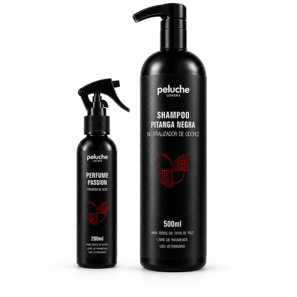 Shampoo para Cachorro Eliminador de Odores Perfume Passion Peluche Kit Banho Pet Cães Banho e Tosa