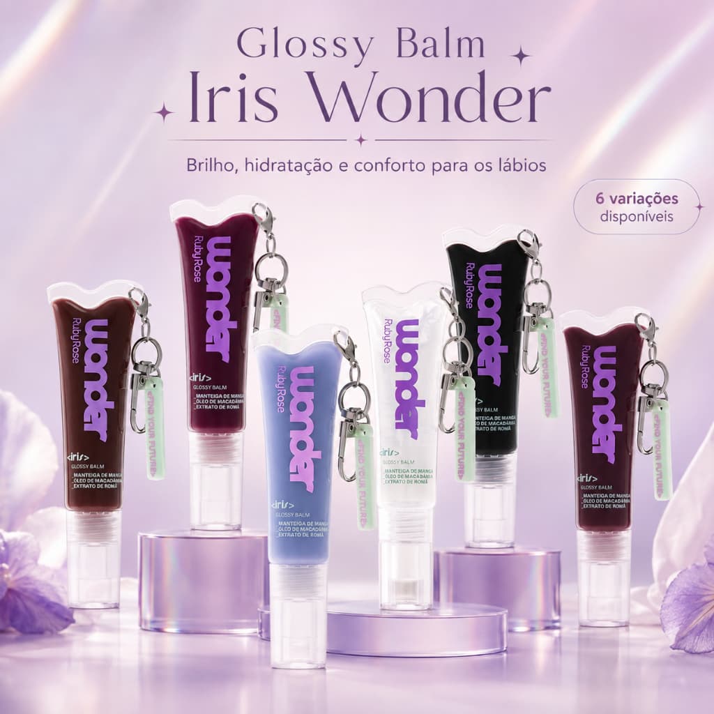Glossy Balm Iris Wonder Ruby Rose Lip Balm Hidratante Labial