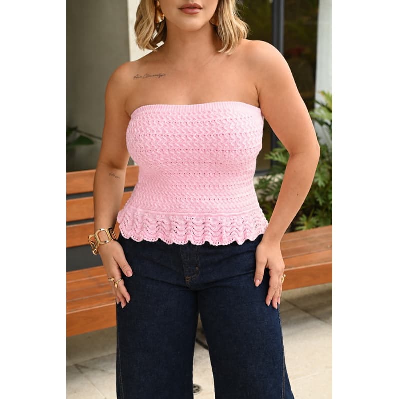 Top Faixa Modal Feminino com Babado