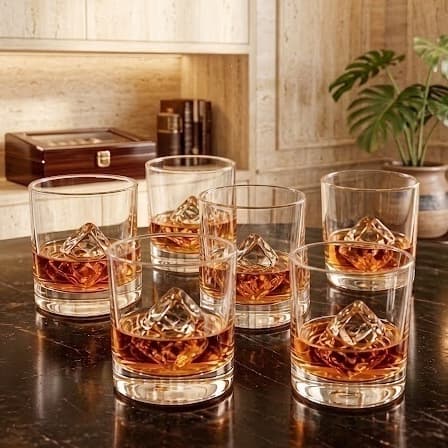 Kit 6 Copos De Vidro 290ML Pra Whisky Licor Elegante Luxuoso Presente ENVIO IMEDIATO