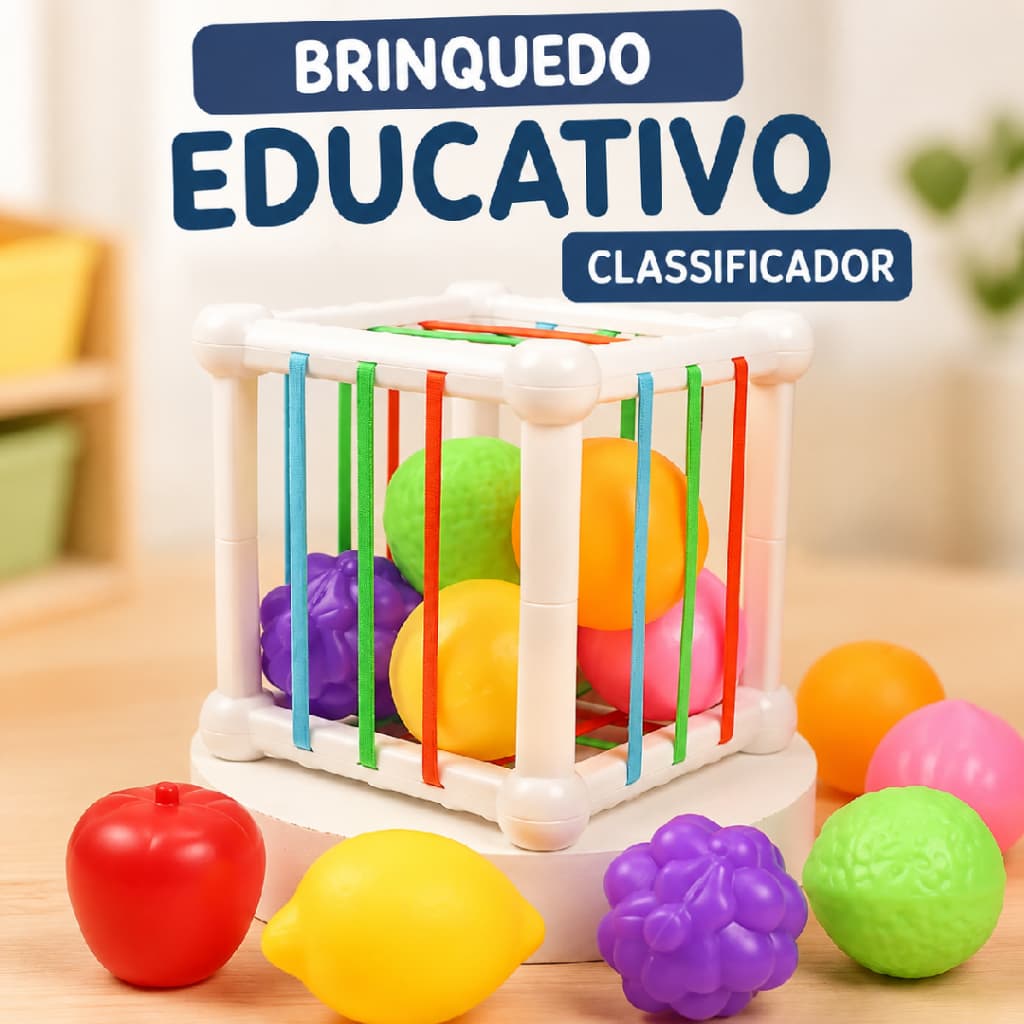 Cubo Didático Infantil Sensorial Coordenação Motora