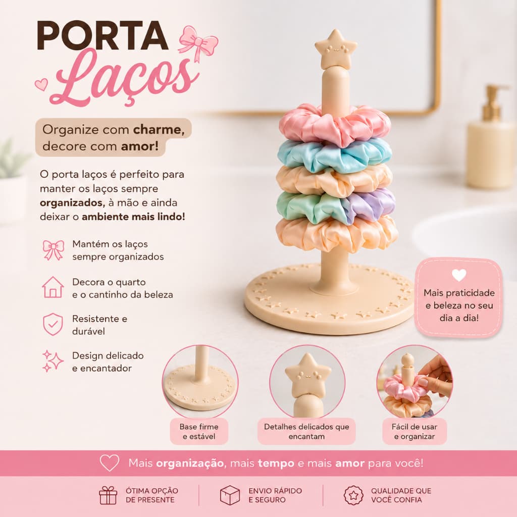 Organizador/Armazenamento de Elásticos de Cabelo