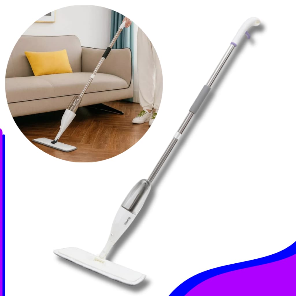Flat Mop Spray 360° Rodo com Gatilho e Reservatório Limpeza Fácil e Rápido, Aspirador de Pó