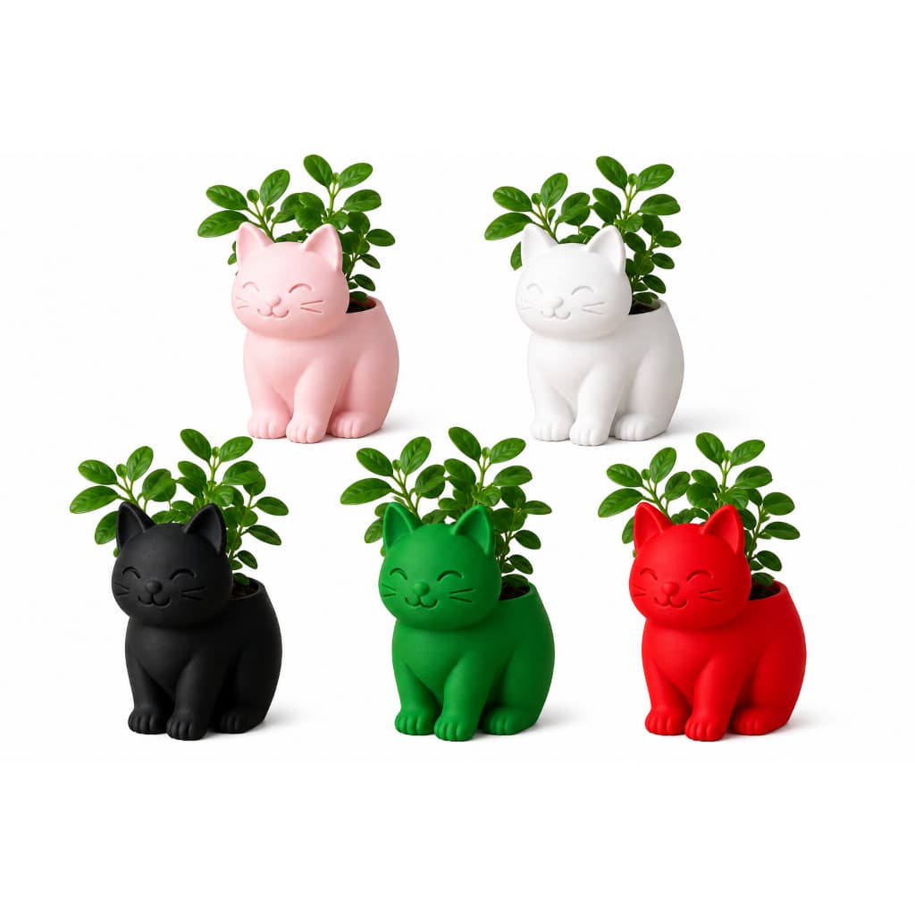 Vaso Decorativo Gato para Plantas e Suculentas
