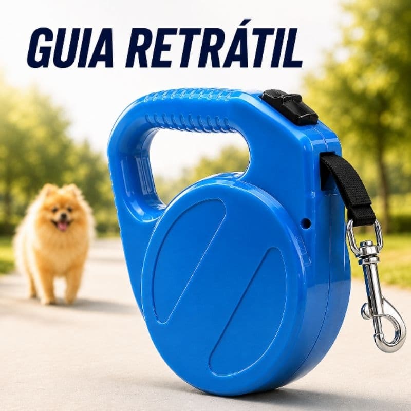 Guia Retrátil para Cachorro 2,64 Metros com Trava de Segurança – Passeio Pet Resistente 🐾 - Acessório para cachorro