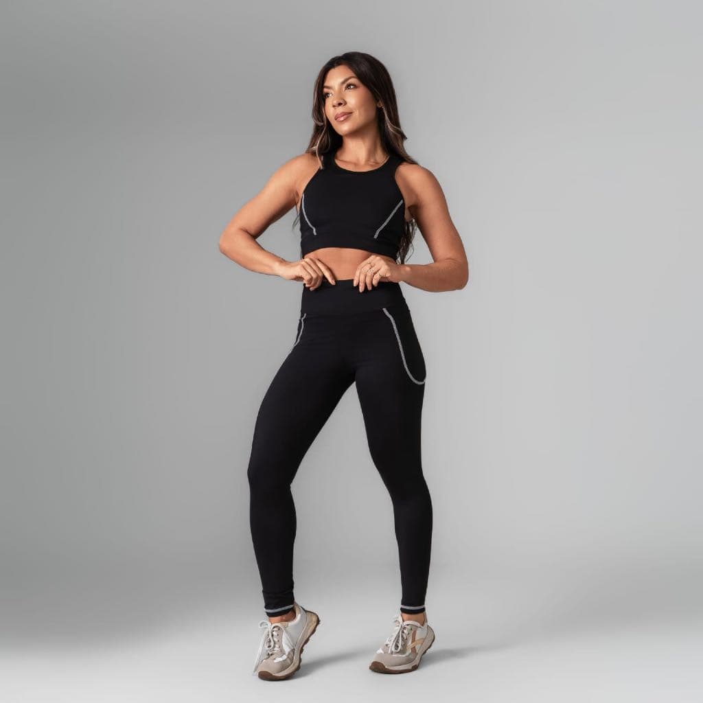 Conjunto Fitness Feminino Academia Top + Legging Cintura Alta torres fitwaer