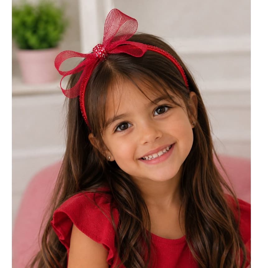 Laço infantil ,tiara de menina, tiara, tiara de festa, tiara natal, laço vermelho, acessório infantil.
