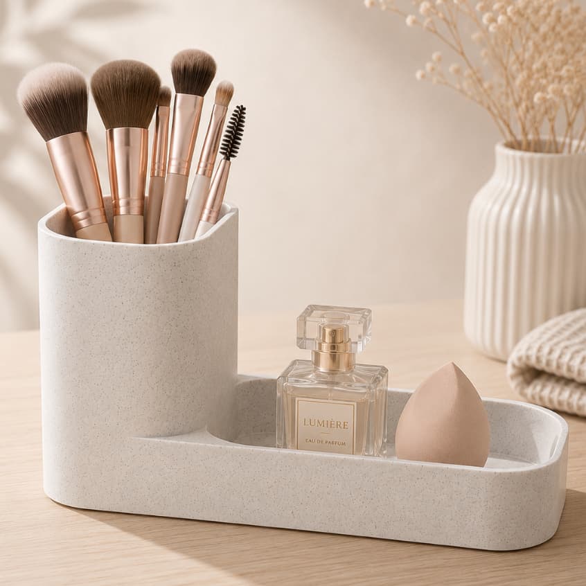 Organizador de Maquiagem Porta Pincéis | Organizador de Cosméticos Multiuso para Penteadeira